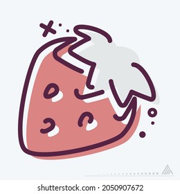 Icon Strawberries - MBE Syle - Simple illustration, Editable stroke, Design template vector, Good for prints, posters, advertisements, announcements, info graphics, etc.
