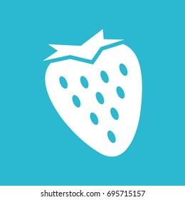 Icon of strawberry on blue background