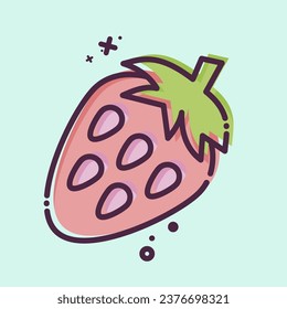 Icono Fresa. relacionado con el símbolo Frutas y Verduras. Estilo MBE. diseño simple editable. ilustración simple