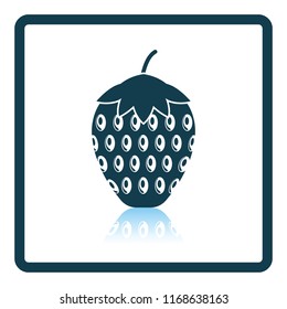 Icon of Strawberry. Shadow reflection design. Vector illustration.