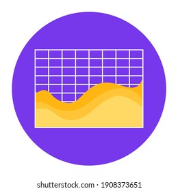 
Icon of streamgraph plot, flat editable vector 