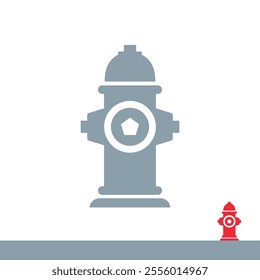 Icon street ground fire hydrant. Attribute of fire extinguishing, firefighters or fire. Device for extinguishing fire.