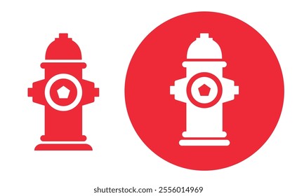 Icon street ground fire hydrant. Attribute of fire extinguishing, firefighters or fire. Device for extinguishing fire.