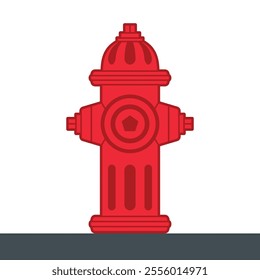 Icon street ground fire hydrant. Attribute of fire extinguishing, firefighters or fire. Device for extinguishing fire.