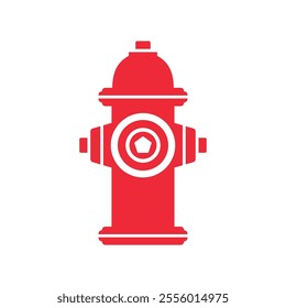 Icon street ground fire hydrant. Attribute of fire extinguishing, firefighters or fire. Device for extinguishing fire.