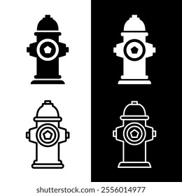 Icon street ground fire hydrant. Attribute of fire extinguishing, firefighters or fire. Device for extinguishing fire.