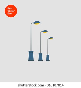 Icon of street lamps standing in row