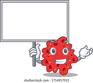 An icon of streptococcus pneumoniae mascot design style bring a board