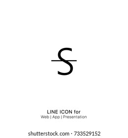 Icon Strikethrough graphic design single icon vector