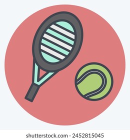 Icon String. related to Tennis Sports symbol. color mate style. simple design illustration