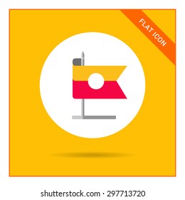 Icon of striped rectangular flag on stand