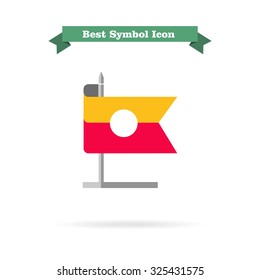 Icon of striped rectangular flag on stand