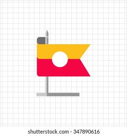 Icon of striped rectangular flag on stand
