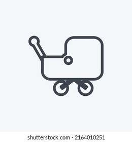 Icono Stroller 1. adecuado para el símbolo Baby. estilo de línea. diseño simple editable. vector de plantilla de diseño. ilustración de símbolo simple