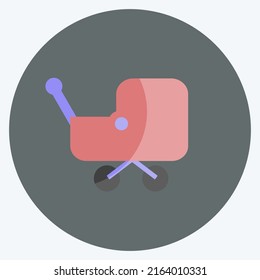Icon Stroller 1. suitable for Baby symbol. flat style. simple design editable. design template vector. simple symbol illustration