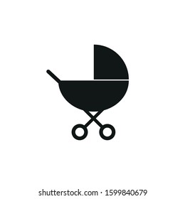 Icon of a stroller. Simple vector illustration.