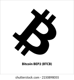 Icon structure of Bitcoin BEP2 (BTCB) coin black isolated on white background. Symbol of future digital currency replacement technology. Cryptocurrency blockchain modern. 3D Vector illustration.