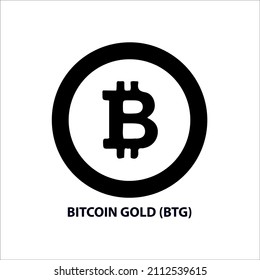 Icon structure of Bitcoin Gold (BTG) coin black isolated on white background. symbol of future digital currency replacement technology. Cryptocurrency blockchain modern. 3D Vector illustration.