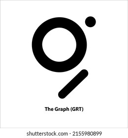 Icon structure of The Graph (GRT) coin black isolated on white background. Symbol of future digital currency replacement technology. Cryptocurrency blockchain modern. 3D Vector illustration.