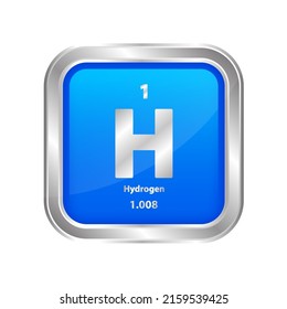 Icon Structure Hydrogen Hydrogenium H Atomic Stock Vector (Royalty Free ...