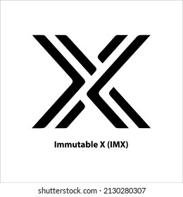Icon structure of Immutable X (IMX) coin line black isolated on white background. Symbol of future digital currency replacement technology. Cryptocurrency blockchain modern .3D Vector illustration.