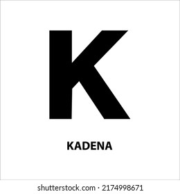 Icon structure of Kadena (KDA) coin black isolated on white background. 3D Vector illustration. Symbol of future digital currency replacement technology. Cryptocurrency blockchain modern. 