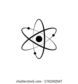 Icon structure of the nucleus of the atom. Atom, protons, neutrons and electrons.