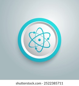 Icon structure of the nucleus of the atom. Atom, protons, neutrons and electrons. Vector illustration