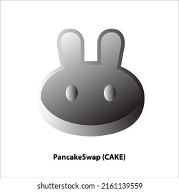 Icon structure of PancakeSwap (CAKE) coin black, glay isolated on white background. Symbol of future digital currency replacement technology. Cryptocurrency blockchain modern. 3D Vector illustration.