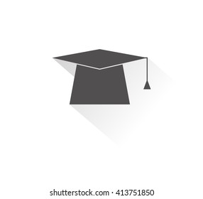 Icon student cap. Flat icon.