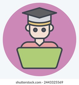 Icon Student Work. related to Learning symbol. color mate style. simple design illustration