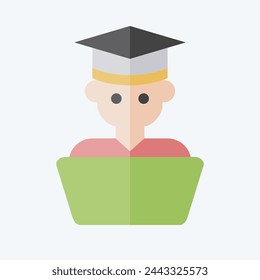 Icon Student Work. related to Learning symbol. flat style. simple design illustration