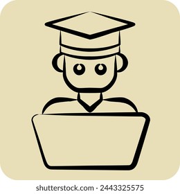 Icon Student Work. related to Learning symbol. hand drawn style. simple design illustration