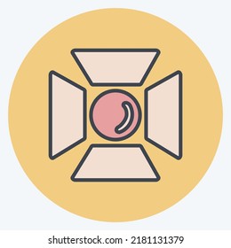 Icon Studio Light. suitable for Art symbol. Color Mate Style. simple design editable. design template vector. simple illustration
