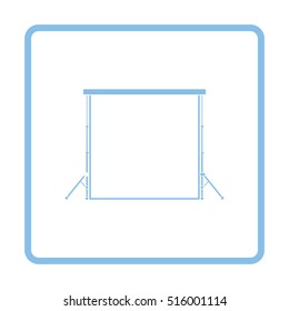 Icon of studio photo background. Blue frame design. Vector illustration.