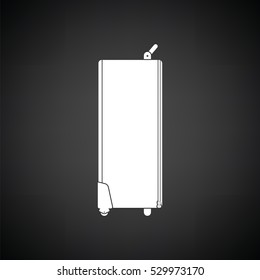 Icon of studio photo light bag. Black background with white. Vector illustration.