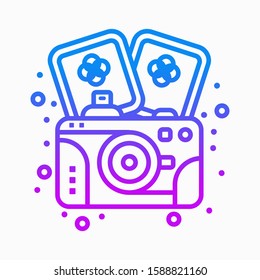 Icon for studio photography, icons with camera images and printed photos
