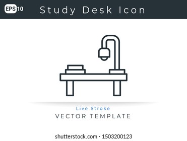 Icon Study Desk For Website, Infographic Element. Vector Illustration