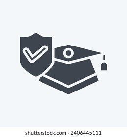 Icon Study Insurance. related to Finance symbol. glyph style. simple design editable. simple illustration