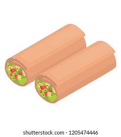 
An icon of stuffed tortilla rolls 
