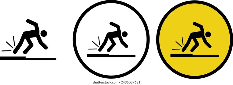 icon stumble level floor black outline for web site design 
and mobile dark mode apps 
Vector illustration on a white background