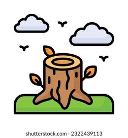 An icon of stump in modern style isolated on white background