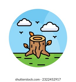 An icon of stump in modern style isolated on white background