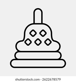 Icon stupa temple. Buddhism and vesak elements. Icon in line style.
