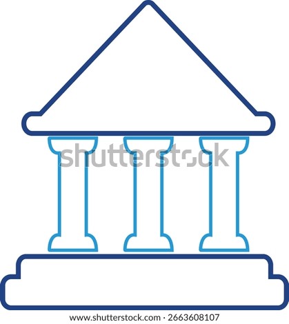The icon of sturdy pillars and a strong foundation symbolizes financial stability and a strong foundation of a bank or financial institution.