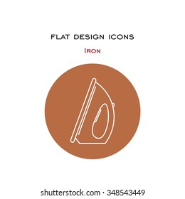 Icon style flat design. Home appliances - iron.