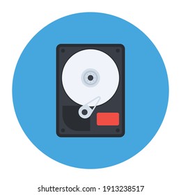 
Un estilo de icono del disco duro en un estilo moderno y plano redondeado 