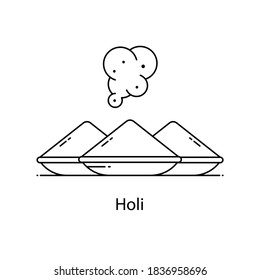 An icon style of holi in editable line style, indian cultural event 