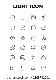 
la luz de estilo de icono es un icono con estilo negrita que necesita ui ux diseñador