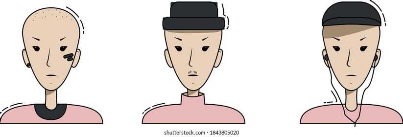 icon style man for design graphic or avatar . Vector illustration